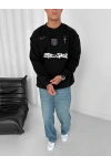 Cactus Oversize Unisex Sweatshirt Siyah