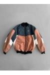 Çift Renk Unisex Bomber Ceket Kahve