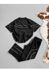 Çizgi Şerit Nk Unisex Eşofman Takımı Siyah