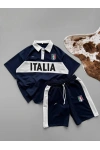 İtaly Unisex Oversize Şortlu Takım Lacivert
