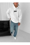 Kapüşonlu SWD Unisex Sweatshirt Beyaz