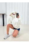 Kar Maske Unisex Oversize Hırka Beyaz