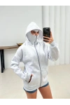 Kar Maske Unisex Oversize Hırka Gri
