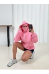 Kar Maske Unisex Oversize Hırka Pembe