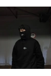 Kar Maskeli Kapüşonlu Unisex Sweatshirt Siyah