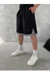 Logolu Basic Unisex Şort Siyah