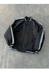 Nakışlı Oversize Unisex Bomber Ceket Siyah