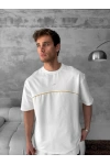 Nakışlı Unisex Oversize Tshirt Beyaz
