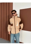 NK Kapüşonlu Unisex Peluş Ceket Bej