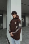 REAL Şeritli Unisex Şardonlu Sweatshirt Kahve