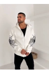 Spider Unisex Oversize Hırka Beyaz