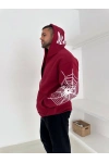Spider Unisex Oversize Hırka Kırmızı