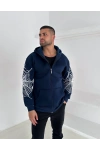 Spider Unisex Oversize Hırka Lacivert