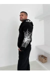 Spider Unisex Oversize Hırka Siyah