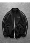 STWD Unisex Şardonlu Oversize Hırka Siyah