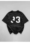 33 Baskı Oversize Unisex T-Shirt Siyah