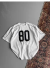 80 Unisex Oversize Tshirt Beyaz