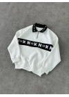 Air Polo Yaka Unisex Sweatshirt Beyaz
