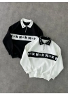 Air Polo Yaka Unisex Sweatshirt Beyaz