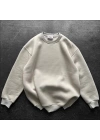 Basic Oversize Unisex Sweatshirt Bej