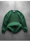 Basic Oversize Unisex Sweatshirt Yeşil