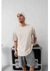Basic Oversize Unisex Tshirt Krem