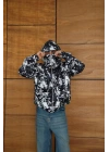 Baskılı Taraftar Maskeli Unisex Hırka Siyah