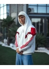 BM Kapüşonlu Şardonlu Unisex Sweatshirt Beyaz