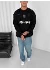 Cactus Oversize Unisex Sweatshirt Siyah