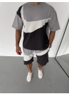 Capi Oversize Unisex Şortlu Takım Gri