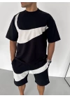 Capi Oversize Unisex Şortlu Takım Siyah