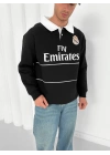 Çizgi Detay Emirates Unisex Sweatshirt Siyah