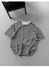 Çizgili Oversize Unisex Tshirt