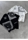 Desenli Unisex Oversize Tshirt Beyaz