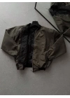 Dolgulu Unisex Bomber Ceket Haki