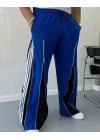 Fermuar Detay Baggy Unisex Eşofman Mavi