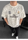 Fly Emirates Unisex Oversize T-Shirt Beyaz