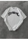 Grafty Unisex Oversize Tshirt Beyaz