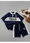 İtaly Unisex Oversize Şortlu Takım Lacivert