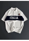 İtaly Unisex Polo Yaka Tshirt Beyaz