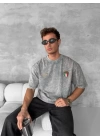 İtalya Yıkamalı Oversize Tshirt Gri
