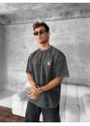 İtalya Yıkamalı Oversize Tshirt Antrasit