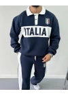 İTL Şardonlu Unisex Eşofman Takım Lacivert