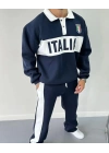 İTL Şardonlu Unisex Eşofman Takım Lacivert