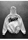 Kapüşonlu SWD Unisex Sweatshirt Beyaz