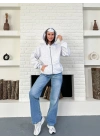 Kar Maske Unisex Oversize Hırka Gri