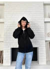 Kar Maske Unisex Oversize Hırka Siyah