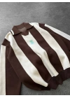 MRH Unisex Polo Yaka Sweatshirt Kahverengi
