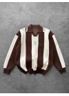 MRH Unisex Polo Yaka Sweatshirt Kahverengi