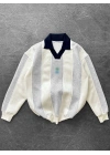 MRH Unisex Polo Yaka Sweatshirt Beyaz